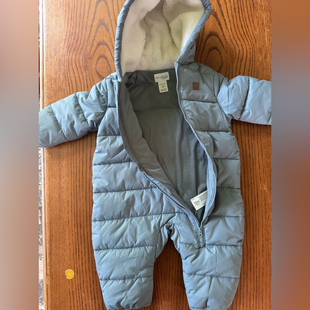 Carters - Little Planet - Blue Hooded Baby Snowsuit - 12M